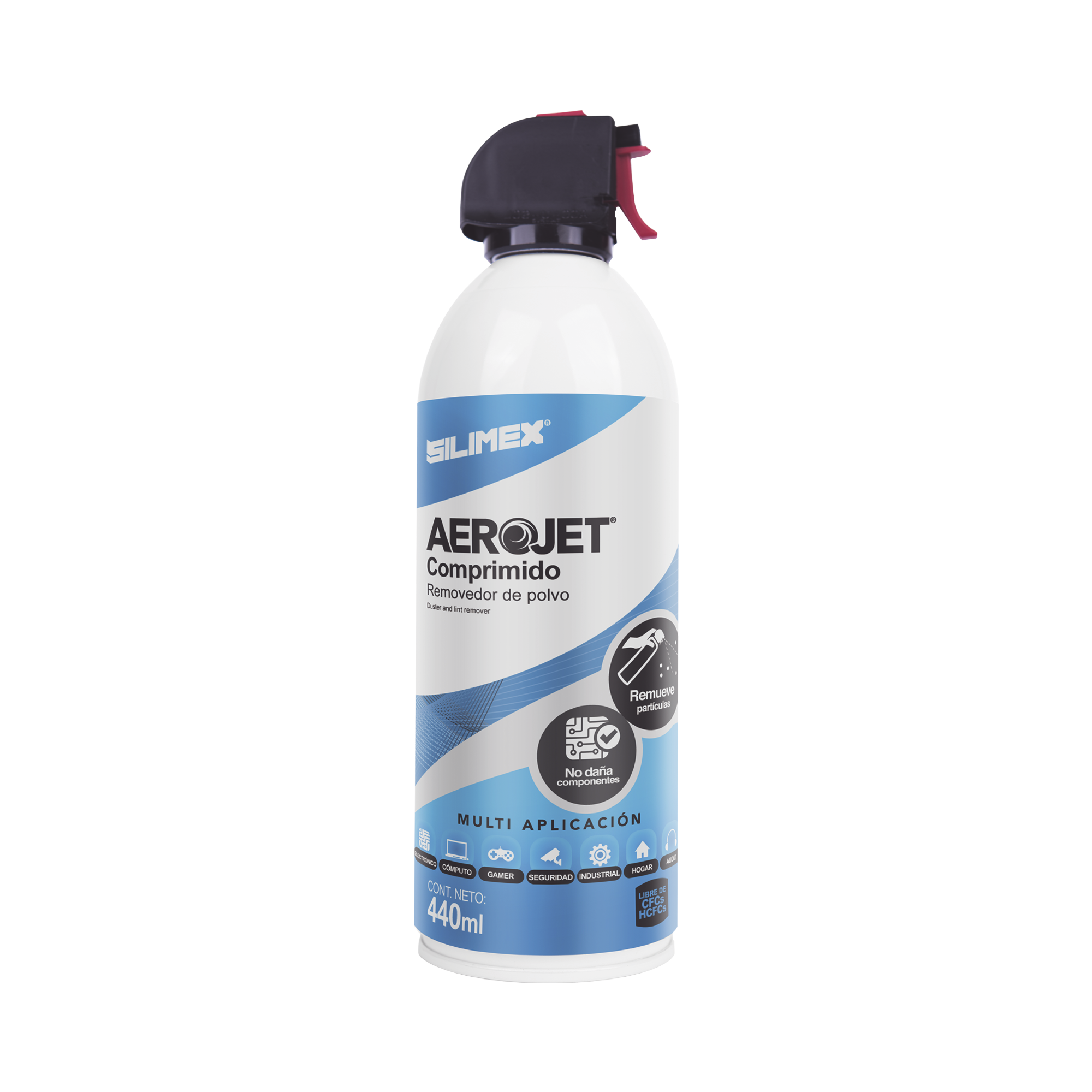 Removedor de polvo y residuos (aire comprimido) para limpieza de equipos electrónicos, 440 ml Removedor de polvo y residuos (aire comprimido) para limpieza de equipos electrónicos, 440 ml